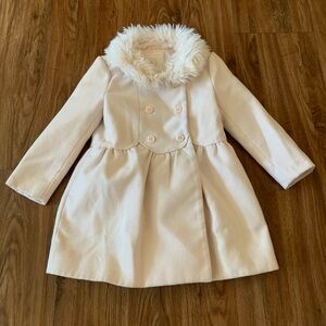 Janie and Jack Pink Faux Fur Collar Coat 2T